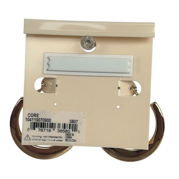 New Directions Gold Hoop Earrings 1 Inch Diameter Standard OS - Picture 3 of 4